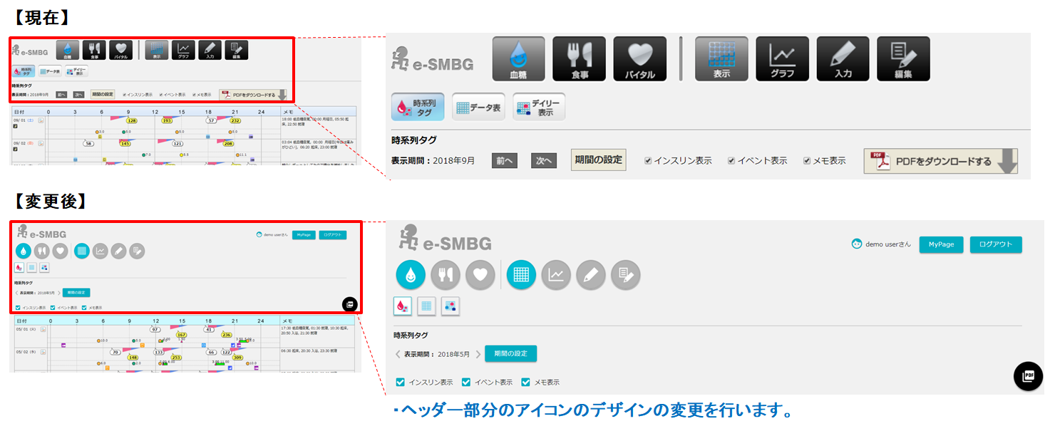 ログイン後画面の変更点